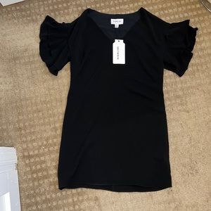 Highline Collective Black Ruffled Sleeve Dress